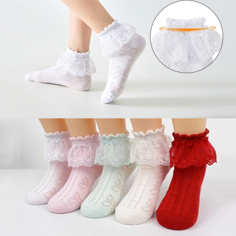 Toddler Sock Set - 5켤레/세트 아동 여아 여름 얇은 양말