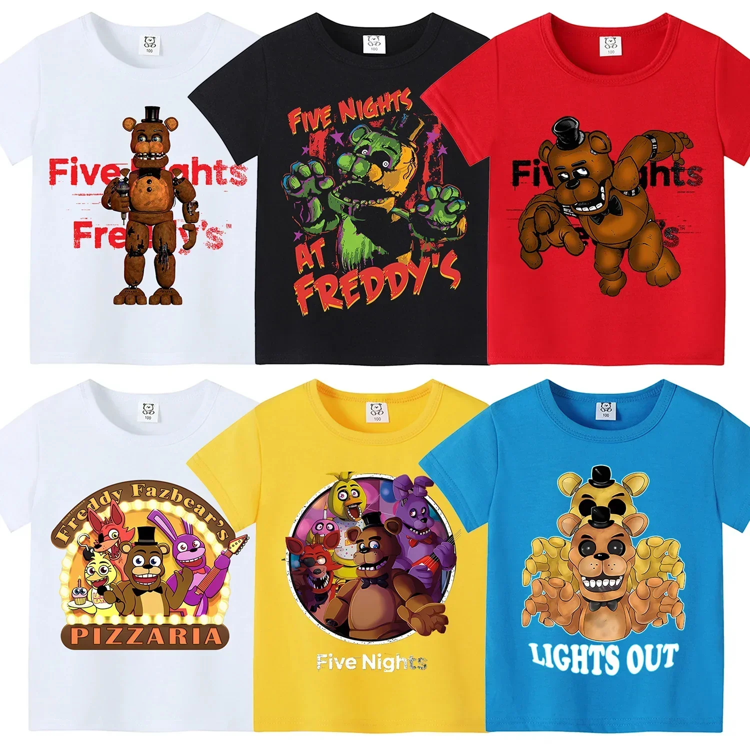 Baby Clothing 1 Year Old - Five Nights Freddys 테마 짧은 셔츠