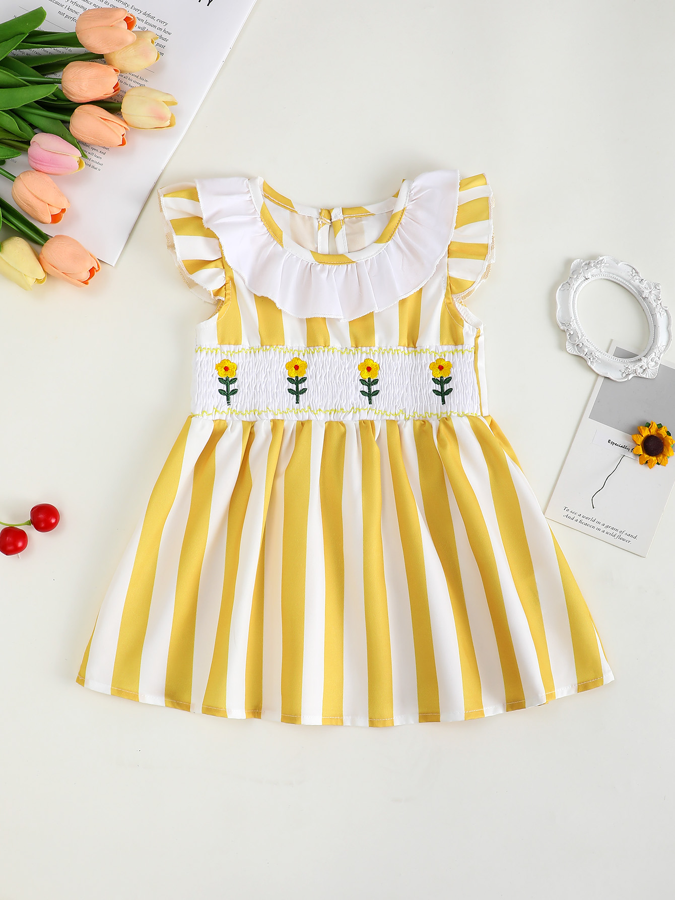 Baby Clothing Knitting Patterns - 아기 소녀 여름 라운드 넥 민소매