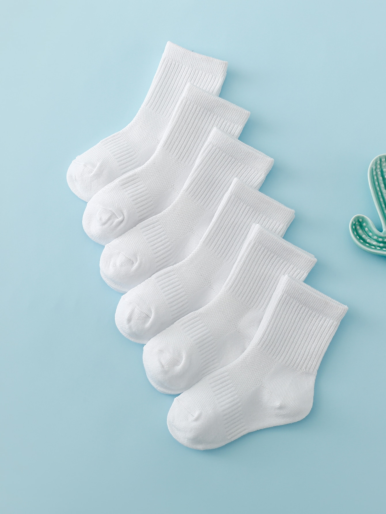 Toddler Sock Set - 6쌍 유아 어린이 솔리드 크루 양말