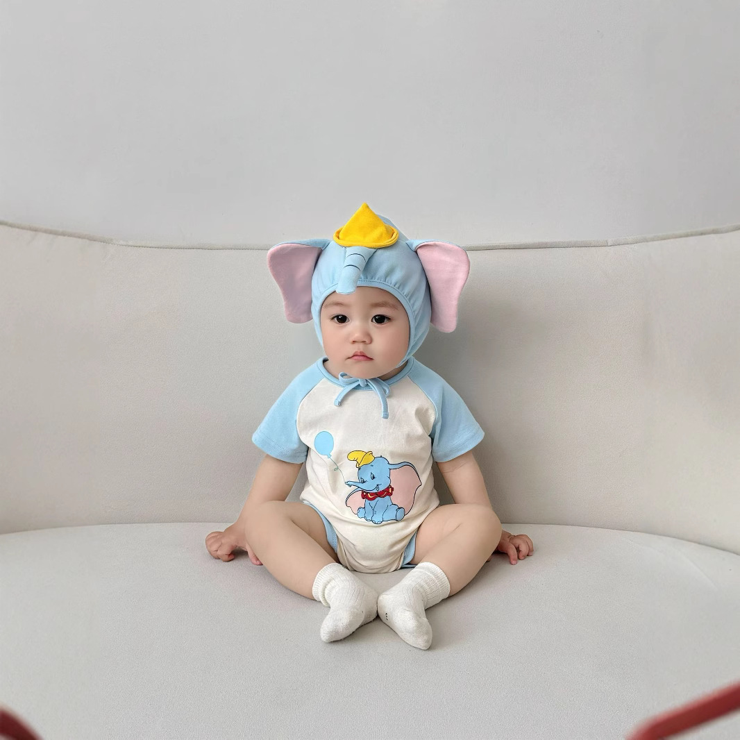 3D 코끼리 프린트 아기 바디슈트 모자 세트 반팔 롬퍼 - Baby Clothing Elephant 리뷰 및 가격