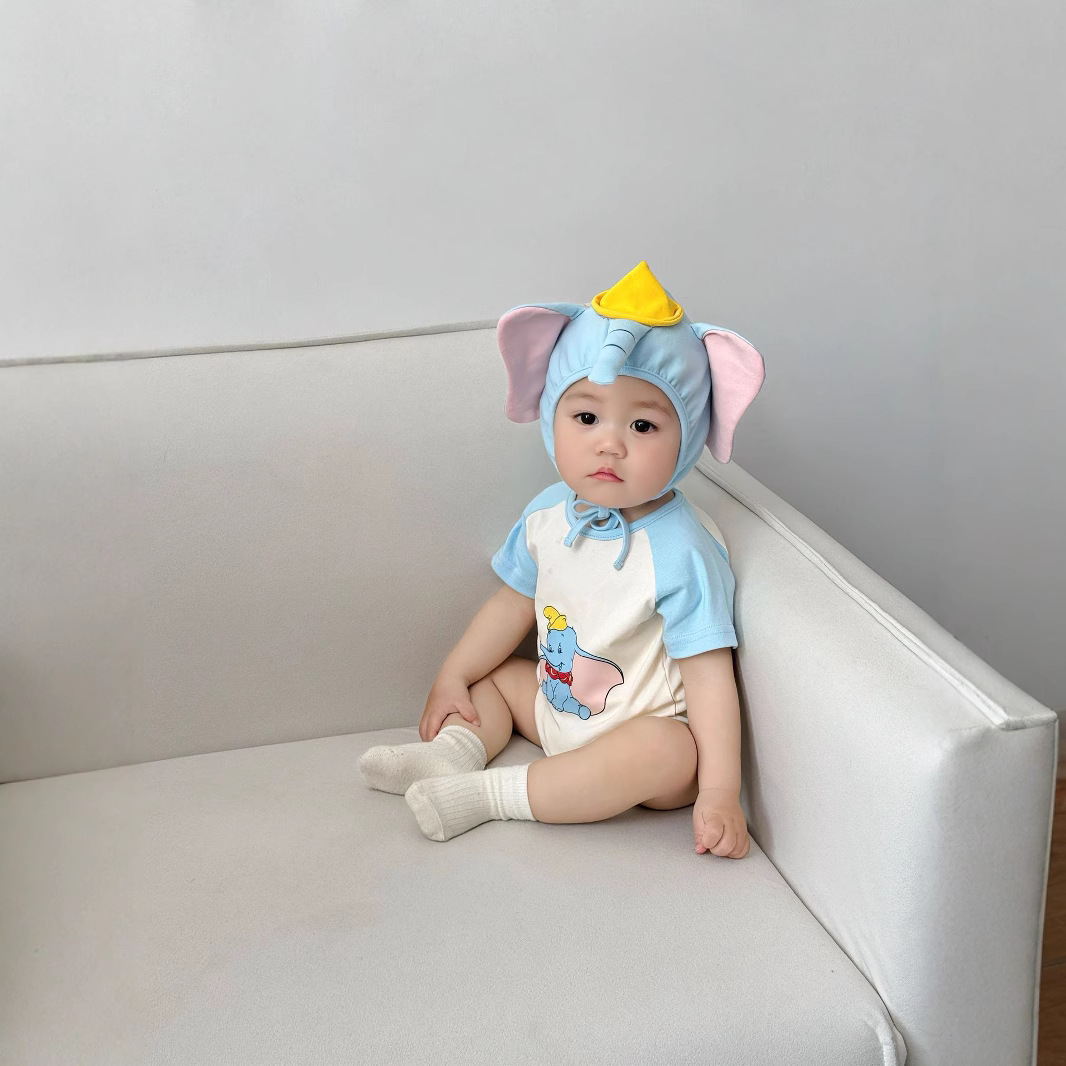 3D 코끼리 프린트 아기 바디슈트 모자 세트 반팔 롬퍼 - Baby Clothing Elephant 리뷰 및 가격