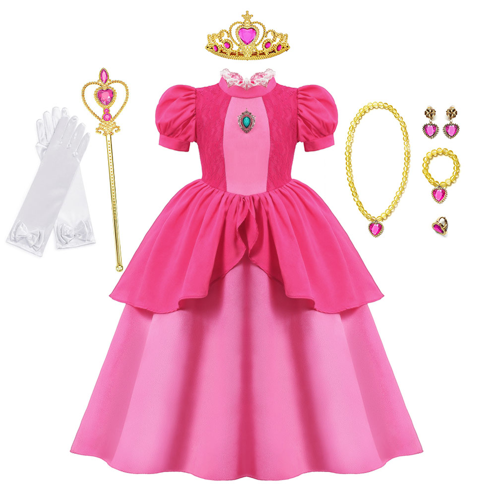 복숭아 코스프레 드레스 소녀 영화 역할 공주 멋진 카니 - Baby Clothing Europe 리뷰 및 가격