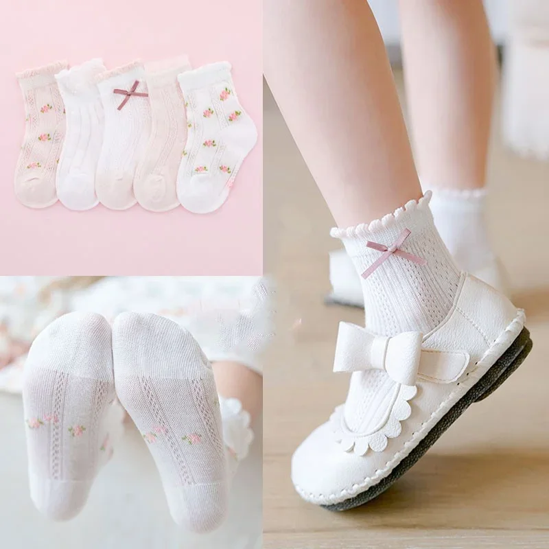 어린이 양말 5 짝/몫 봄 여름 면화 소녀 양말 어린이 - Baby Clothing Patterns Free 리뷰 및 가격