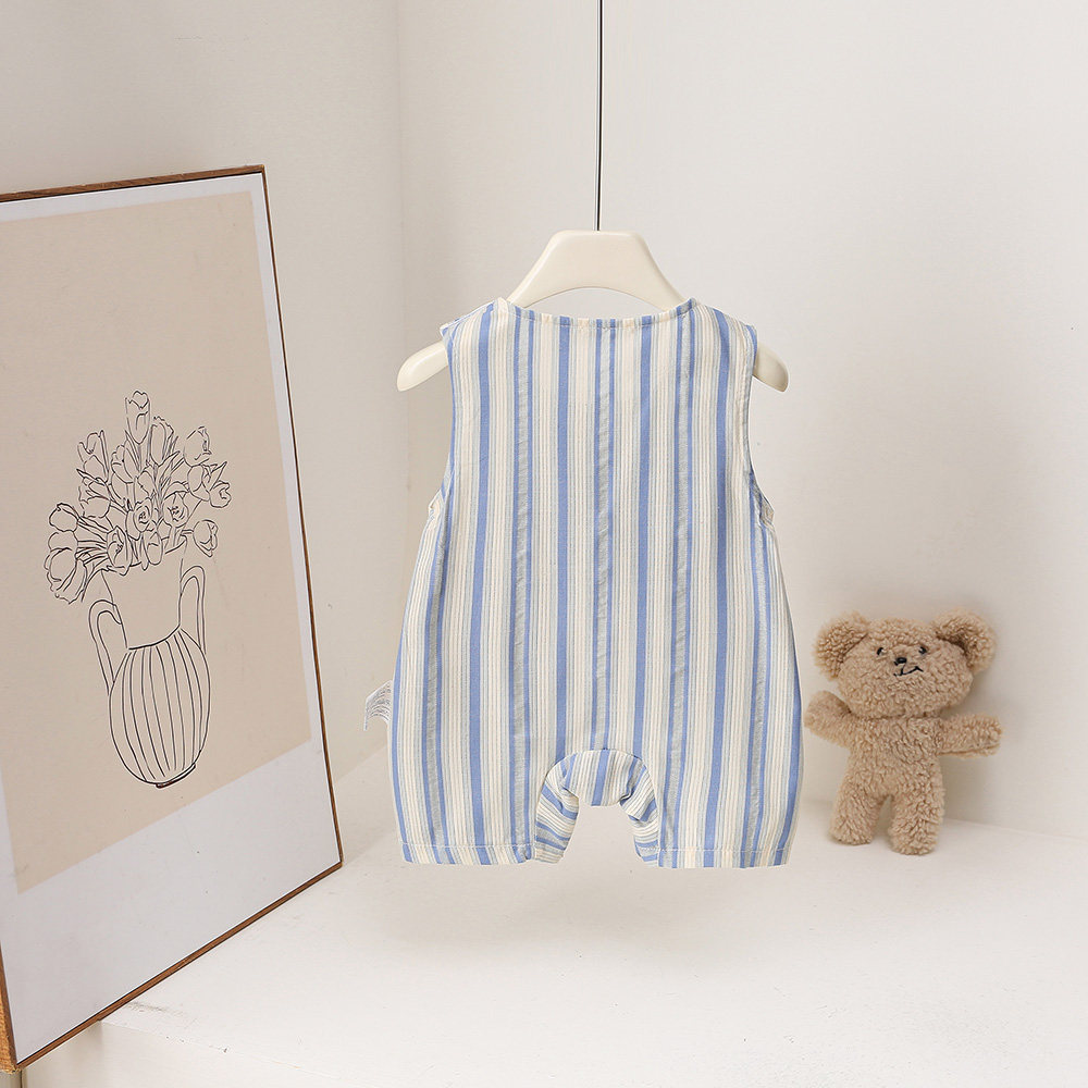 여름 민소매 아기 롬퍼 귀여운 3D 코끼리 스트라이프  - Baby Clothing Elephant 리뷰 및 가격
