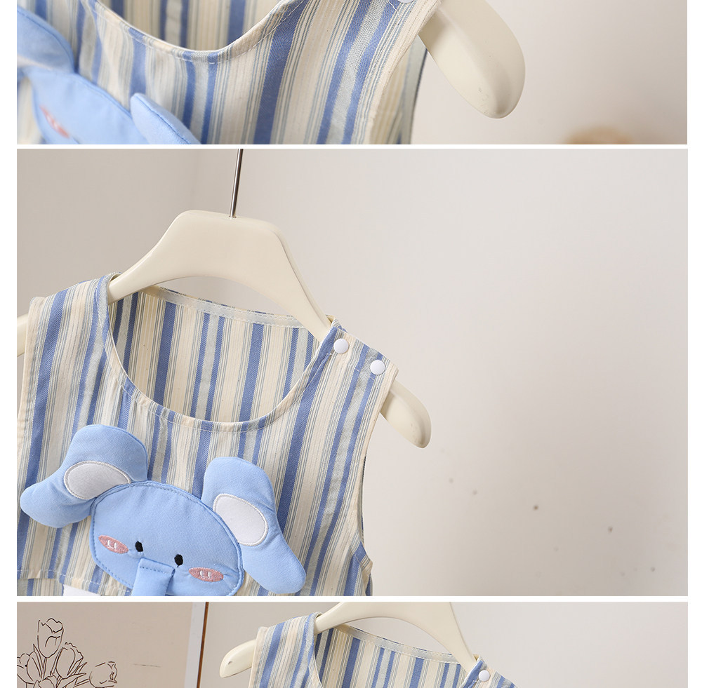 여름 민소매 아기 롬퍼 귀여운 3D 코끼리 스트라이프  - Baby Clothing Elephant 리뷰 및 가격