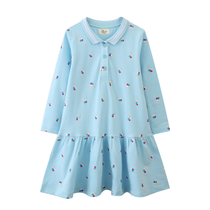 점핑 미터 2-7세 여아용 긴팔 드레스 아이스크림 프린 - Baby Clothing Knitting Patterns 리뷰 및 가격
